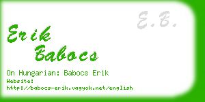 erik babocs business card